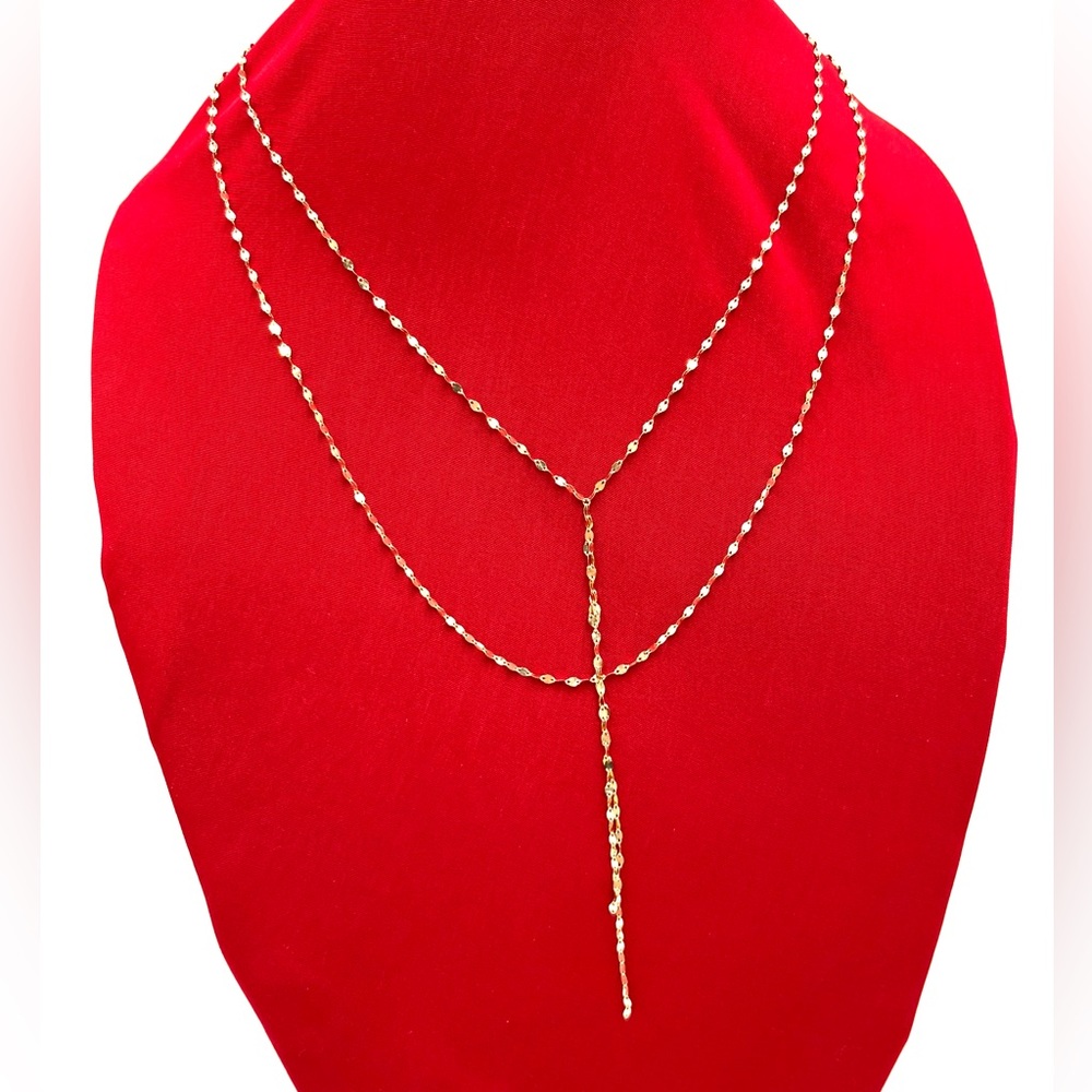 LANA Blake 14K Yellow Gold Lariat Necklace - Picture 2 of 4
